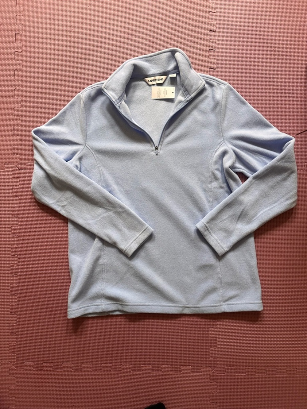 Lands' End Women’s Pale Blue Half-Zip Fleece Pullover